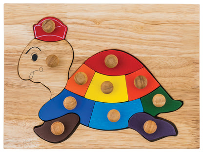 Wooden Turtle Knob Puzzle - QToys | Wooden Toy NZ