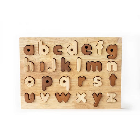 Natural Wooden Lowercase Alphabet Puzzle – QToys