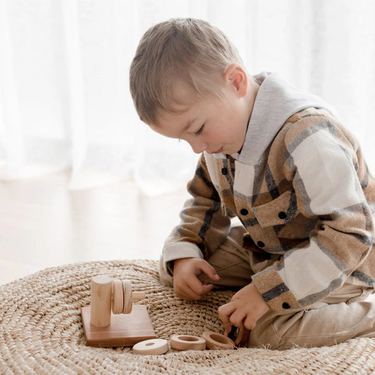 Horizontal Hanger Fine Motor Stacker – QToys | Wooden Toy NZ