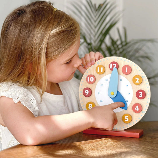 Teaching Clock – Mentari | Wooden Educational Toy NZ