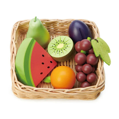 Wooden Fruit Basket - Tender Leaf Toys | Play Food Set