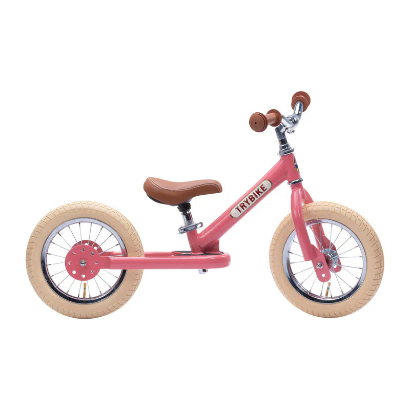 Pink Vintage Balance Bike & Trike – Trybike Steel | Balance Bike NZ