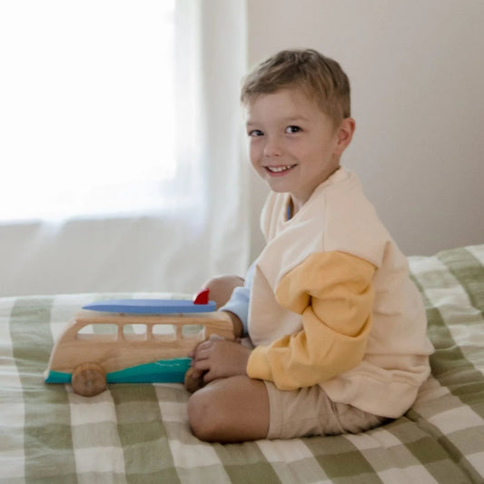 Wooden Surfing Van - QToys | Wooden Toy NZ
